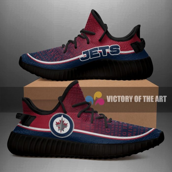 Words In Line Logo Winnipeg Jets Yeezy Shoes