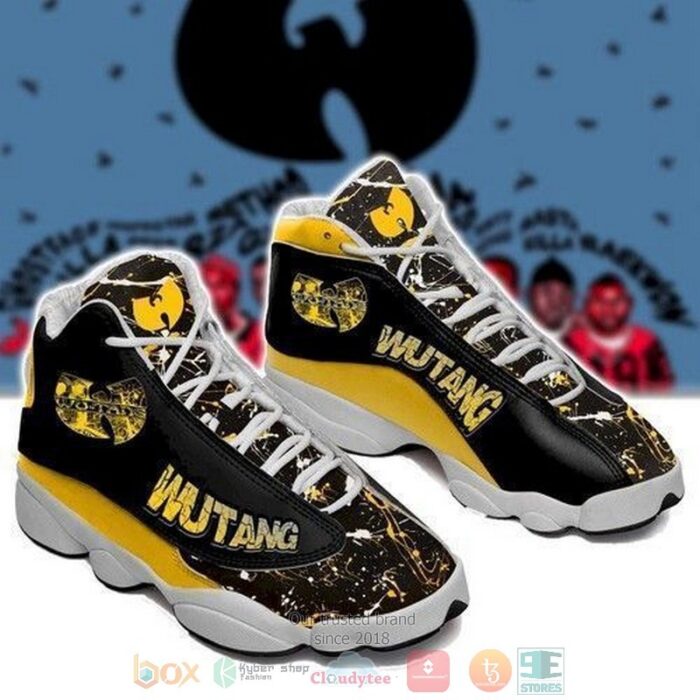 Wu Tang Band Logo Black Yellow Air Jordan 13 Shoes