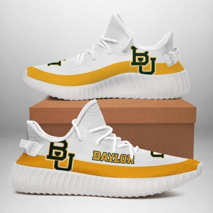 Yeezy Shoes Ncaa Baylor Bears White Orange Yeezy Boost Sneakers