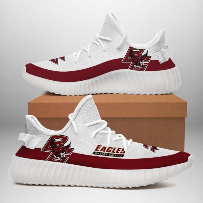 Yeezy Shoes Ncaa Boston College Eagles White Red Yeezy Boost Sneakers