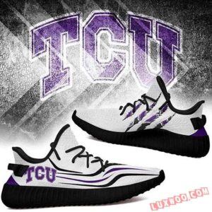 Yeezy Shoes Ncaa Tcu Horned Frogs White Purple Yeezy Boost Sneakers V2