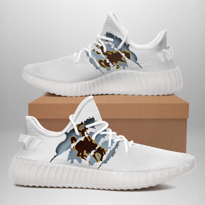 Yeezy Shoes Ncaa Wyoming Cowboys White Yeezy Boost Sneakers