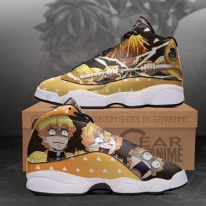 Zenitsu Cool Funny Face Anime Demon Slayer Air Jordan 13 Shoes